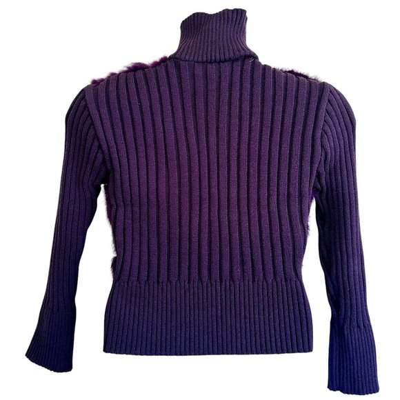 RARE NWT Purple Dyed Genuine Rabbit Fur Jacket Size M Che-Bella Vintage Y2K NOS - Picture 2 of 13